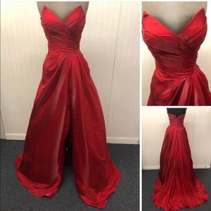 Red prom or pageant gown